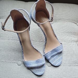 Kelly & Katie Blue Striped Women's Strappy Pumps